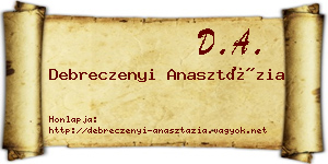 Debreczenyi Anasztázia névjegykártya